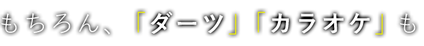 もちろん、ダーツ・カラオケも